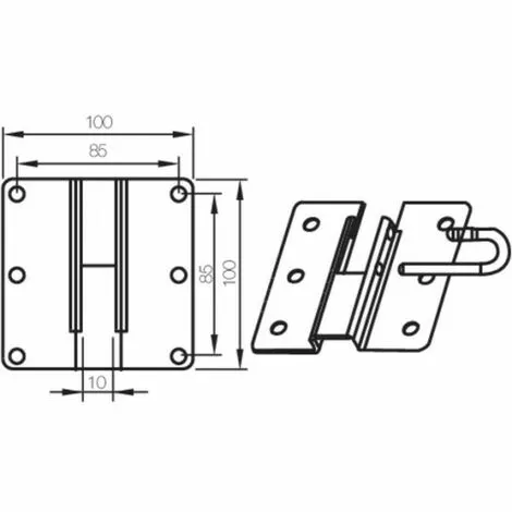 Plaque Oméga 100x100 Avec Selle Q16 CAME YM0119 1 Plaque Oméga 100x100 Avec Selle Q16 CAME YM0119