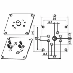 Plaque Avec Cheville Pour MOM5 Et MO6 CAME YM0112